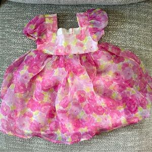 Girls Pink Floral Dress | FabKids